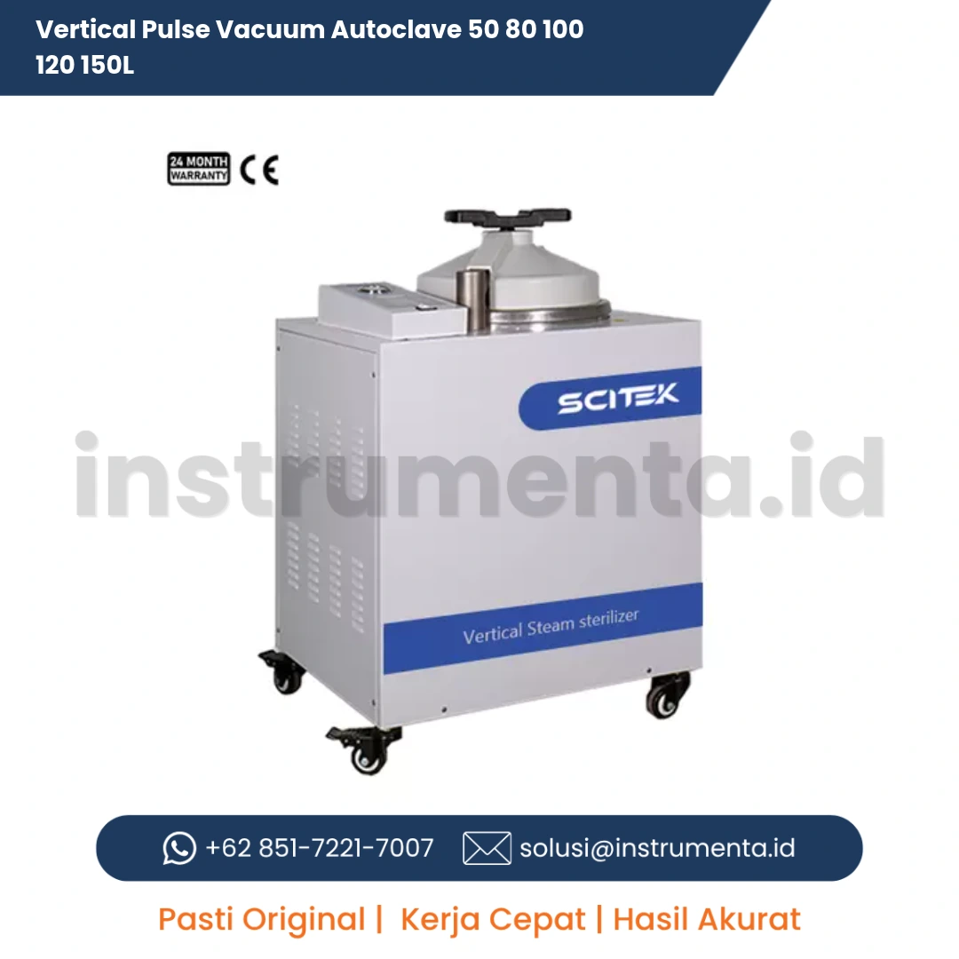 Official Supplier Vertical Pulse Vacuum Autoclave Scitek ST-PV Series Sterilisator Vertikal Vakum Pulsasi Layar Sentuh LCD Plus Printer